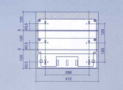 Shoptec HUWIL Fiókméretek 412mm széles fiók, 120mm magassággal