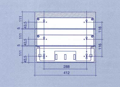 Shoptec HUWIL Fiókméretek 412mm széles fiók, 111mm magassággal