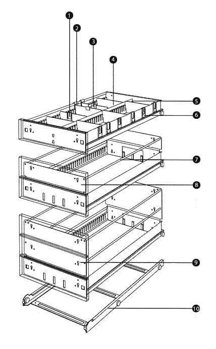 Shoptec HUWIL fiókok szerkezete