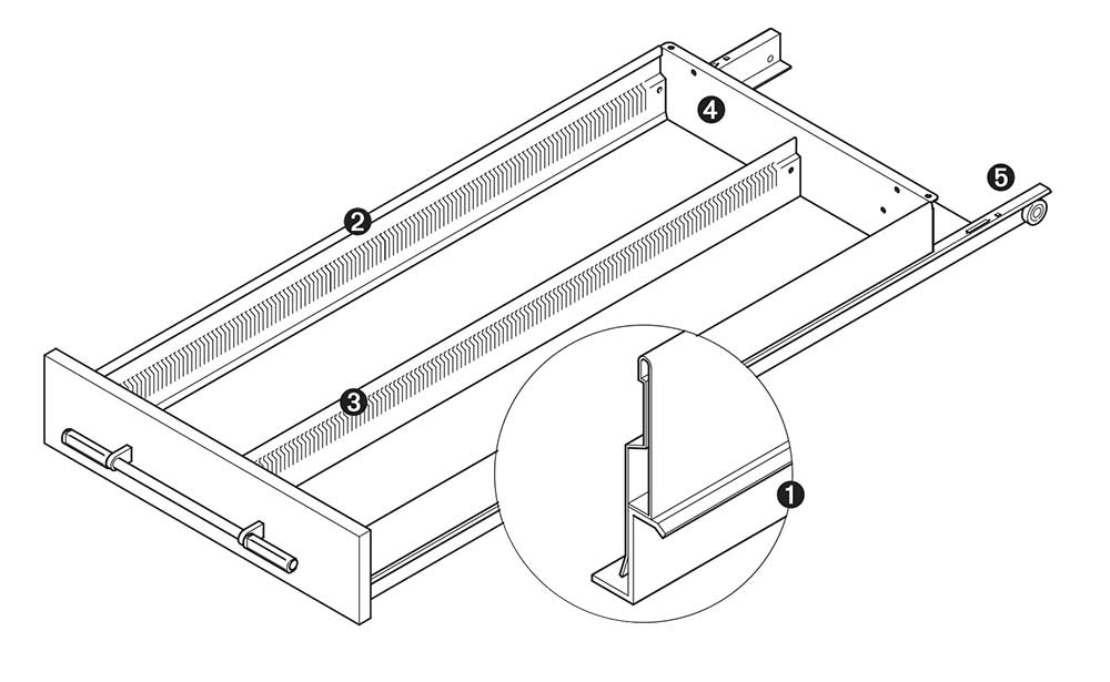 Shoptec HUWIL fiókok szerkezete ábra